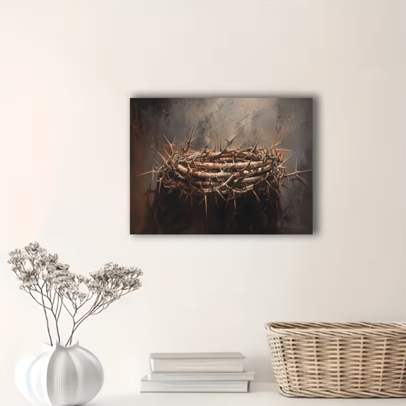 2D Flat Canvas Poster Wall Art - Crown of Thorns Easter (unframed)
