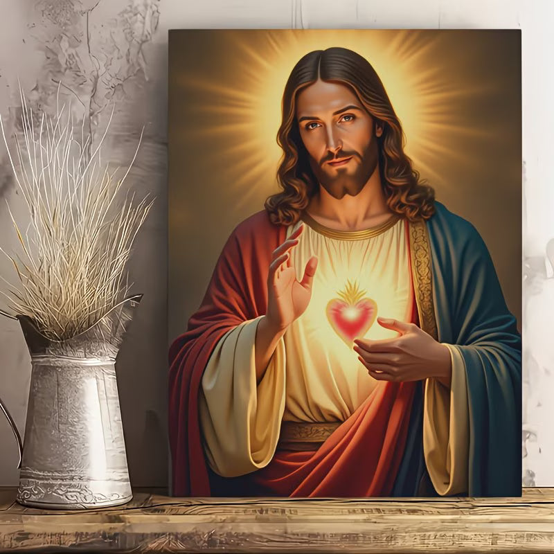 2D Flat Canvas Poster Wall Art - Sacred Heart of Jesus (unframed)