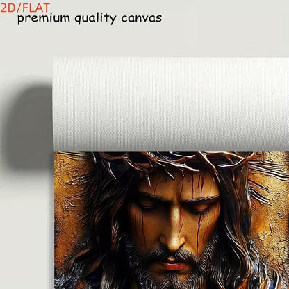 2D Flat Canvas Poster Wall Art - Jesus with Crown of Thorns (unframed)