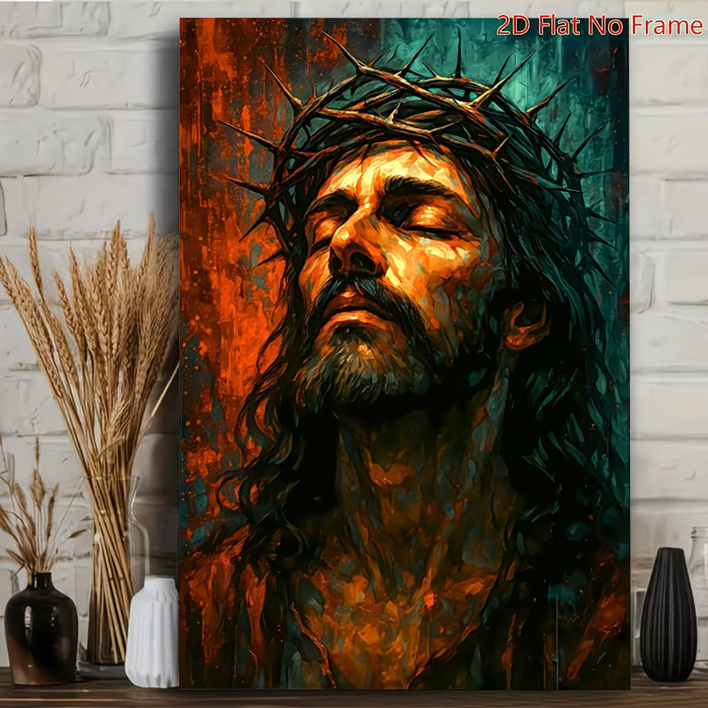 2D Flat Canvas Poster Wall Art - Crown of Thorns Vintage (unframed)