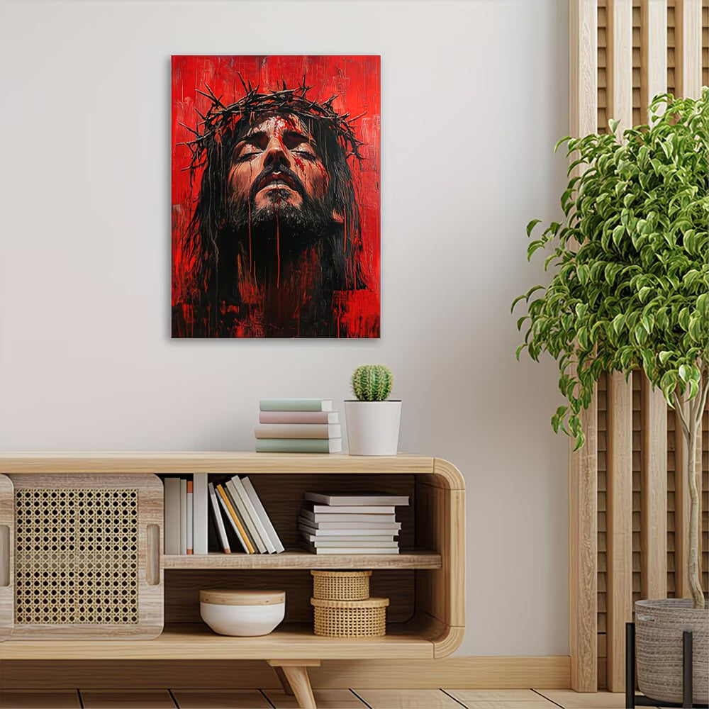 2D Flat Canvas Poster Wall Art - Crown of Thorns & Scarlet (unframed)
