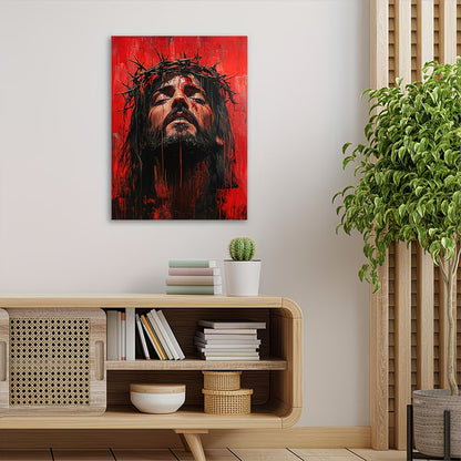 2D Flat Canvas Poster Wall Art - Crown of Thorns & Scarlet (unframed)