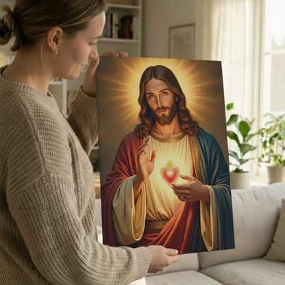 2D Flat Canvas Poster Wall Art - Sacred Heart of Jesus (unframed)