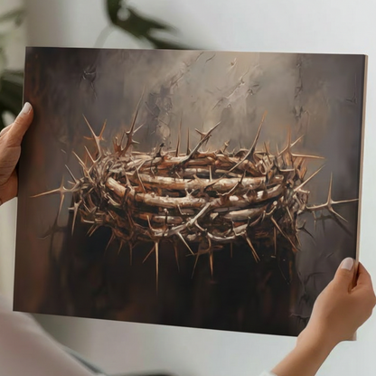 2D Flat Canvas Poster Wall Art - Crown of Thorns Easter (unframed)