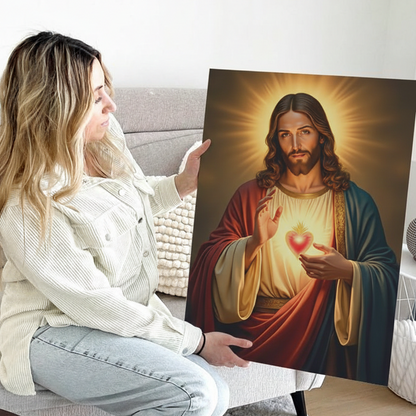 2D Flat Canvas Poster Wall Art - Sacred Heart of Jesus (unframed)