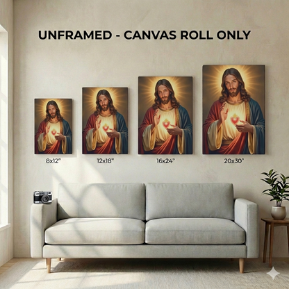 2D Flat Canvas Poster Wall Art - Sacred Heart of Jesus (unframed)