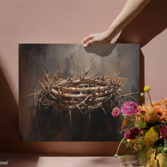 2D Flat Canvas Poster Wall Art - Crown of Thorns Easter (unframed)