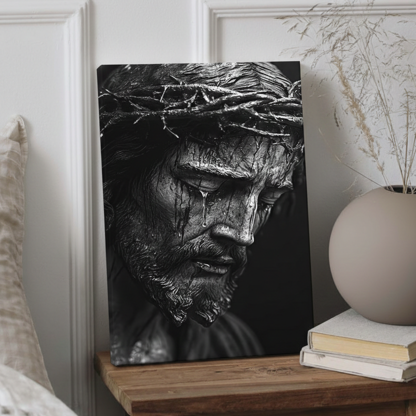 2D Flat Canvas Poster Wall Art -  Crown of Thorns Sorrowful (unframed)