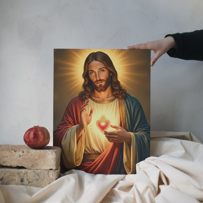 2D Flat Canvas Poster Wall Art - Sacred Heart of Jesus (unframed)