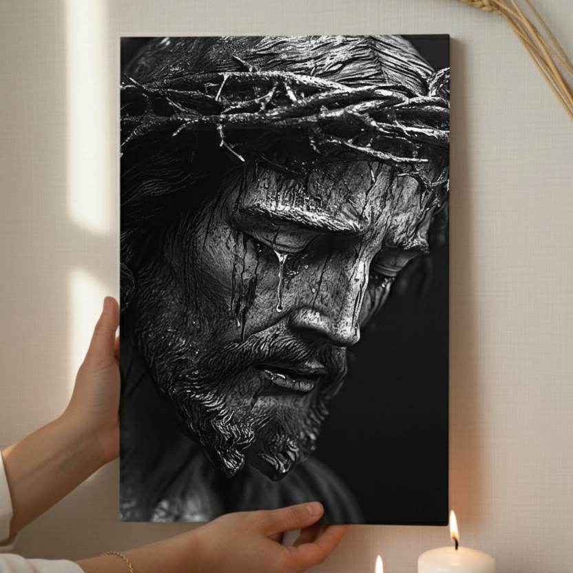 2D Flat Canvas Poster Wall Art -  Crown of Thorns Sorrowful (unframed)
