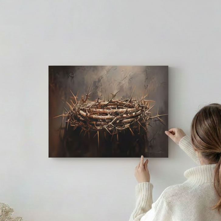 2D Flat Canvas Poster Wall Art - Crown of Thorns Easter (unframed)