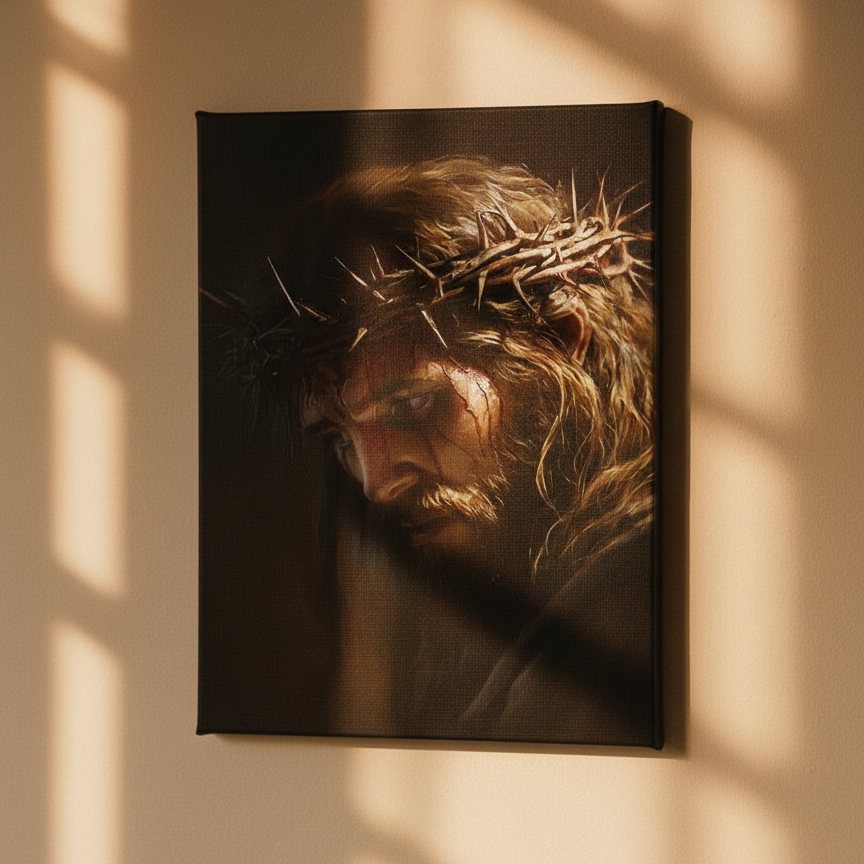 2D Flat Canvas Poster Wall Art - Crown of Thorns Minimalist (unframed)