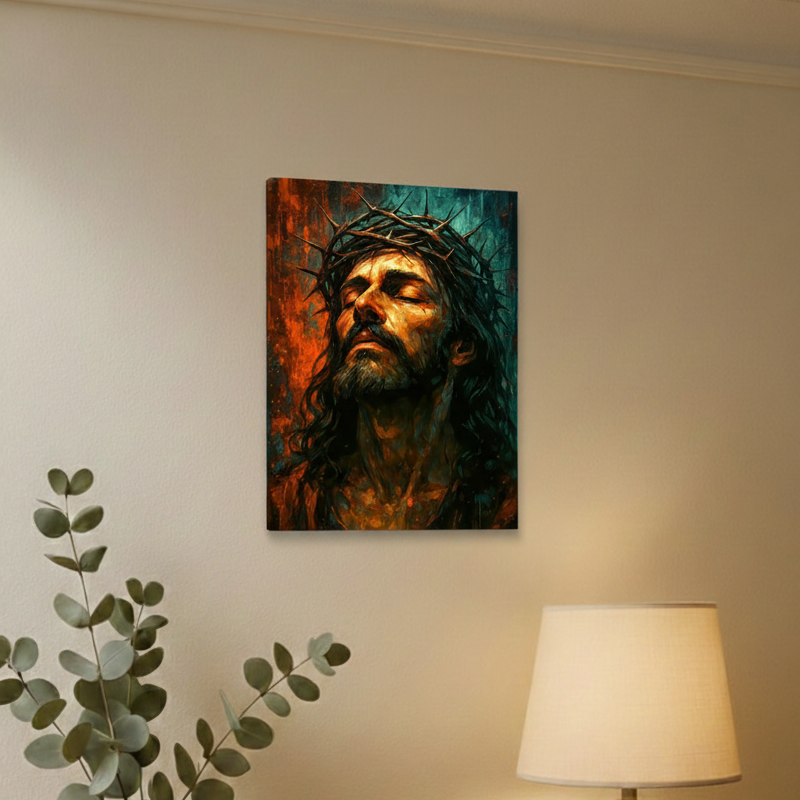 2D Flat Canvas Poster Wall Art - Crown of Thorns Vintage (unframed)