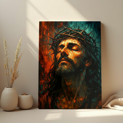 2D Flat Canvas Poster Wall Art - Crown of Thorns Vintage (unframed)