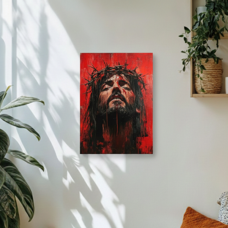 2D Flat Canvas Poster Wall Art - Crown of Thorns & Scarlet (unframed)