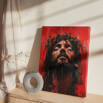 2D Flat Canvas Poster Wall Art - Crown of Thorns & Scarlet (unframed)