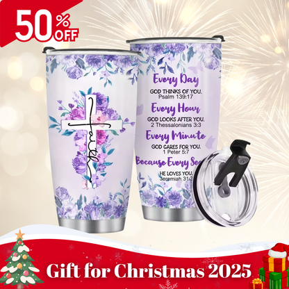 Insulated Tumbler 20oz- Faith Cross Floral